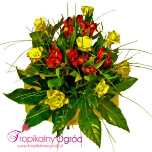 Bukiet z Żółtych Róż i Alstromerii (KOD 146)